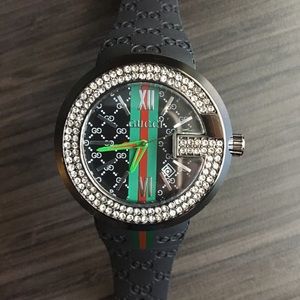 Gucci Diamond Rubber Watch